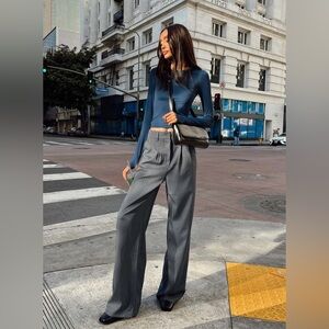 ARCHER PANTS PINSTRIPE GREY Size 0